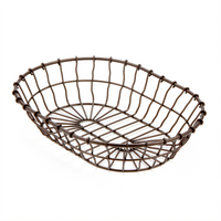 American Metalcraft 11 x 8 x 2-1/2 Inch Oval Bronze Wire Serving Basket