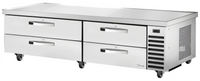 True 84-Inch Wide Refrigerated Chef Base with 4 Locking Drawers, Stainless Steel