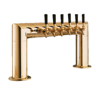 Perlick Pass-Thru Glycol-Cooled Countertop Draft Beer Tower, 6 Faucets, Tarnish-Free Brass