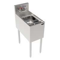 Krowne Royal Series Freestanding Underbar Dump Sink with Faucet and Basket, 12 x 24 Inches