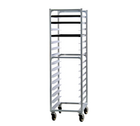 New Age Mobile Full-Height End-Loading Aluminum Bun Pan Rack, 15-Pan Capacity