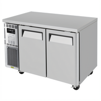 Turbo Air J Series Two-Section Side-Mount Undercounter Refrigerator with Solid Doors, 9.93 Cu. Ft.