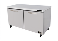 Kool-It Signature 60-Inch Two-Section Undercounter Freezer with 2 Solid Doors, 16.7 Cu. Ft.