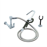 OptiFlow Lead-Free Single Valve Wall Mount Pot Filler with 72-Inch Braided Hose