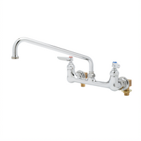 8-Inch Wall-Mount Sink Mixing Faucet with 12-Inch Swing Nozzle, 2.2 GPM Aerator