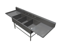 John Boos Pro-Bowl Floor Model 3-Compartment Stainless Steel Sink with 24