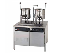 Groen Direct Steam Kettle Cabinet Assembly with Three 20-Quart Hand-Tilt Kettles and 54-Inch Stainless Steel Cabinet
