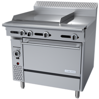 Garland Cuisine Series 36-Inch Heavy Duty Gas Combination Top Range with 24-Inch Thermostatic Griddle, 12-Inch Hot Top and Convection Oven