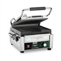Waring Panini Perfetto Compact Single Ribbed Panini Grill with Timer, 208V