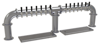 Glastender Countertop Pipe Bridge Draft Dispensing Tower, 14 Faucets, Glycol-Cooled