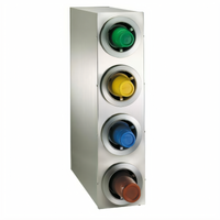 Dispense-Rite Adjustable Stainless Steel Countertop Cup Dispensing Cabinet with 4 ADJ-2 Dispensers