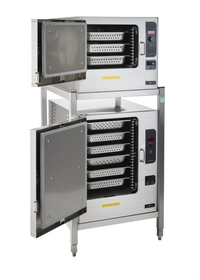 SteamChef Double-Stacked Boilerless Electric Convection Steamer with Stand, 3- and 6-Pan Compartments