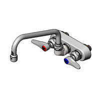 T&S Brass 4-Inch Centers Backsplash-Mount Workboard Faucet with 8-Inch Swing Nozzle
