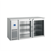 BK Resources 61-Inch Stainless Steel Back Bar Refrigerator with 2 Glass Doors