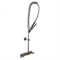 BK Resources Evolution Lead-Free 8-Inch Splash Mount Pre-Rinse Assembly with 12-Inch Wall Bracket