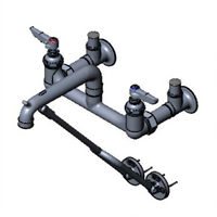 T&S Brass B-0651-POL Wall-Mounted Service Sink Faucet with 12-Inch Bucket Hook Spout