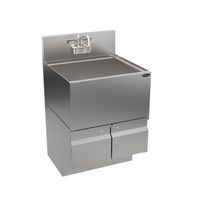 Krowne Alchemy Series Stainless Steel Underbar Ice Bin/Cocktail Unit, 24 x 24 Inches, 92-Lb Capacity