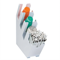 Countertop 4-Section White Polystyrene Cup, Lid & Straw Organizer