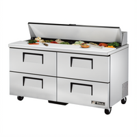 True 60-Inch Two-Section Sandwich/Salad Prep Table with 4 Drawers and 16-Pan Top
