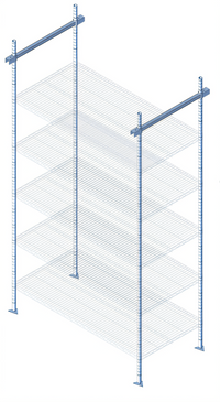 Quantum 18-Inch Intermediate Overhead Track Shelving Kit with 86-Inch Posts