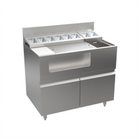 Krowne Alchemy Series Thirty-Eight Lab 38 Inch Bar Ice Bin and Mise-En-Place Station with Pull-Out Drawer Base