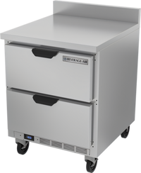 Beverage-Air 27-Inch 2-Drawer Worktop Freezer with 4-Inch Backsplash, 6.13 Cu. Ft., Rear-Mounted Self-Contained Refrigeration
