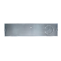 8 x 33 Inch Surface Mount Stainless Steel Drip Tray Trough with Integral Glass Rinser