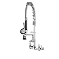 Steel Works Stainless Heavy-Duty Mini Pre-Rinse Faucet with 8-Inch Centers and 8-Inch Add-On Faucet