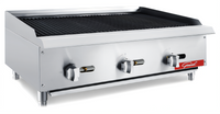 36-Inch Natural Gas Countertop Charbroiler with Manual Controls