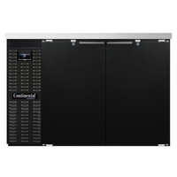 Continental Refrigerator BB50N 50-Inch Two-Door Refrigerated Back Bar Cooler with Stainless Steel Top