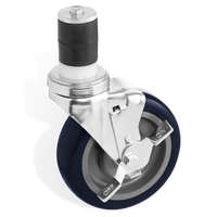 Heavy Duty Swivel Stem Shelf Caster with Brake