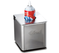1/6 Size Stainless Steel Cold Pan Box with Hinged Lid and Hole, White Insert
