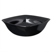 Carlisle 5 Quart Black Flared Square Melamine Display Bowl, 11.75 Inch