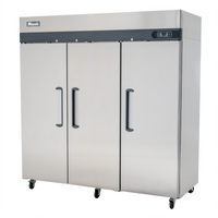 Migali Competitor Series Three-Section Reach-In Refrigerator, 72.0 Cu. Ft., Top-Mount Self-Contained, Stainless Steel