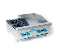 Comstock-Castle 30-Inch Countertop Gas Hotplate/Griddle Combination with 18-Inch Griddle Plate and 2 Star Burners