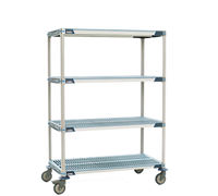 MetroMax i 4-Shelf Mobile Polymer Shelving Unit with Open-Grid Shelves, 60