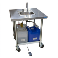 BK Resources Single-Bowl Mobile Cold Water Hand Wash Sink with 12