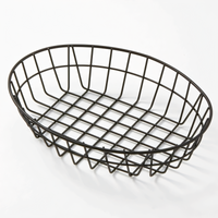 American Metalcraft Oblong Black Metal Wire Grid Serving Basket, 11 x 8 x 2.5 Inches