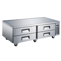 Omcan 72-Inch 4-Drawer Refrigerated Chef Base Equipment Stand