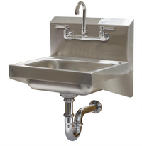 Advance Tabco Wall-Mounted 304 Stainless Steel Hand Sink with 14 x 10 x 5 Bowl and Gooseneck Faucet