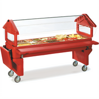 SixStar™ Youth Portable Ice-Cooled Food Bar with Legs, 6 Ft., 5-Pan, Forest Green