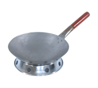 Mandarin 14-Inch Steel Wok with 8-1/2-Inch Riveted Steel Handle and Wood Extension, Dozen