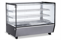 Omcan USA 34-Inch Countertop Full-Service Hot Food Display Warmer Case, 5.65 Cu. Ft., Flat Glass Front and Sides, 110V