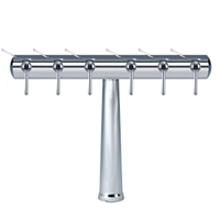 Havana 6-Faucet Countertop Air-Cooled Wine Font with Chrome Finish