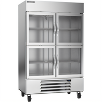 Beverage Air Horizon Series Two-Section Reach-In Refrigerator with Four Glass Half Doors, 46.15 Cu. Ft.