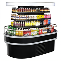Turbo Air Open Curved Island Display Self-Serve Refrigerated Merchandiser, 19.2 Cu. Ft., 48 Inch Wide, Black