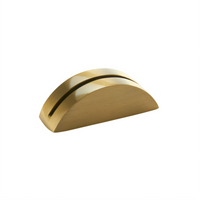 American Metalcraft Gold Half-Moon Cast Aluminum Tabletop Menu Card Holder