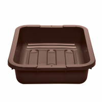 Cambro Cambox 15 x 20 Inch 1-Compartment Dark Brown Hi-Gloss Plastic Bus Tub