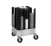 Poker Chip Style Non-Adjustable 4-Column Dish Dolly for 8-3/8