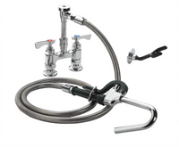 Krowne Royal Series Deck Mount Pot Filler Assembly with 72-Inch Stainless Steel Flexible Hose